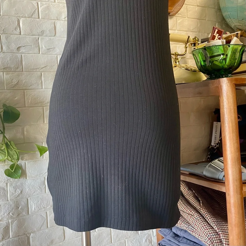 Helmut Lang Ribbed Cutout Mini Dress in Black Size Small - Picture 12 of 15